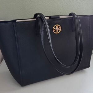 NWOT! Tory Burch Carson Black Leather Tote Bag